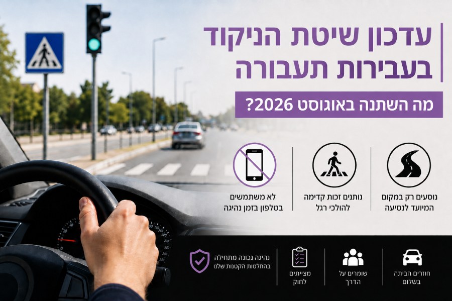 עדכון שיטת הניקוד בעבירות תעבורה