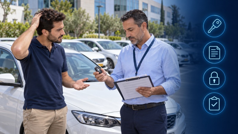 נוהל טיפול באובדן מפתח או מסמכי רכב